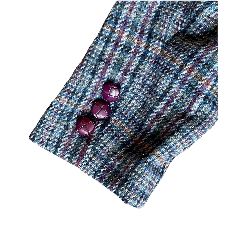Vtg 80s Wool Academia Tweed Blazer Double breast Giorgio Sant'Angelo Sz 8 - Picture 7 of 7
